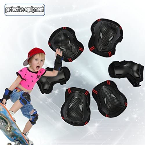 Adjustable Protective Wrist Elbow Knee Pads Set Skate Protective Gear with Helmet