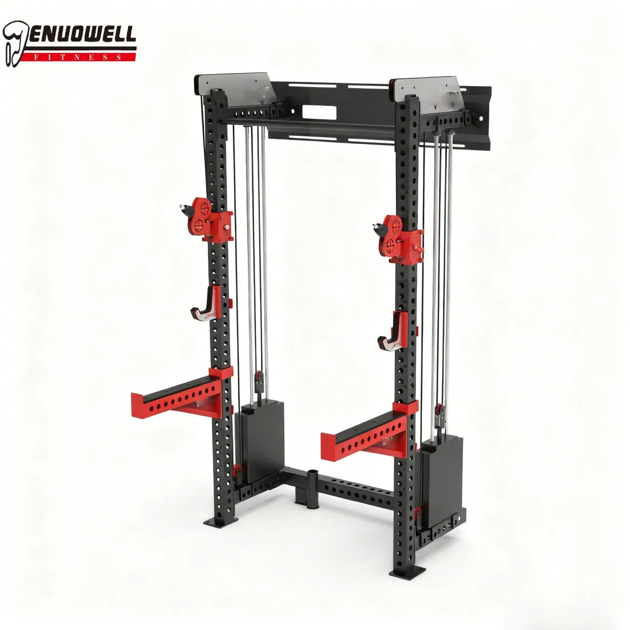 Pulley Based Iron Functional Trainer Built with Stainless Bottom Plate and Smooth Bearing Track for Commercial Applications Pulley Fitness Equipment