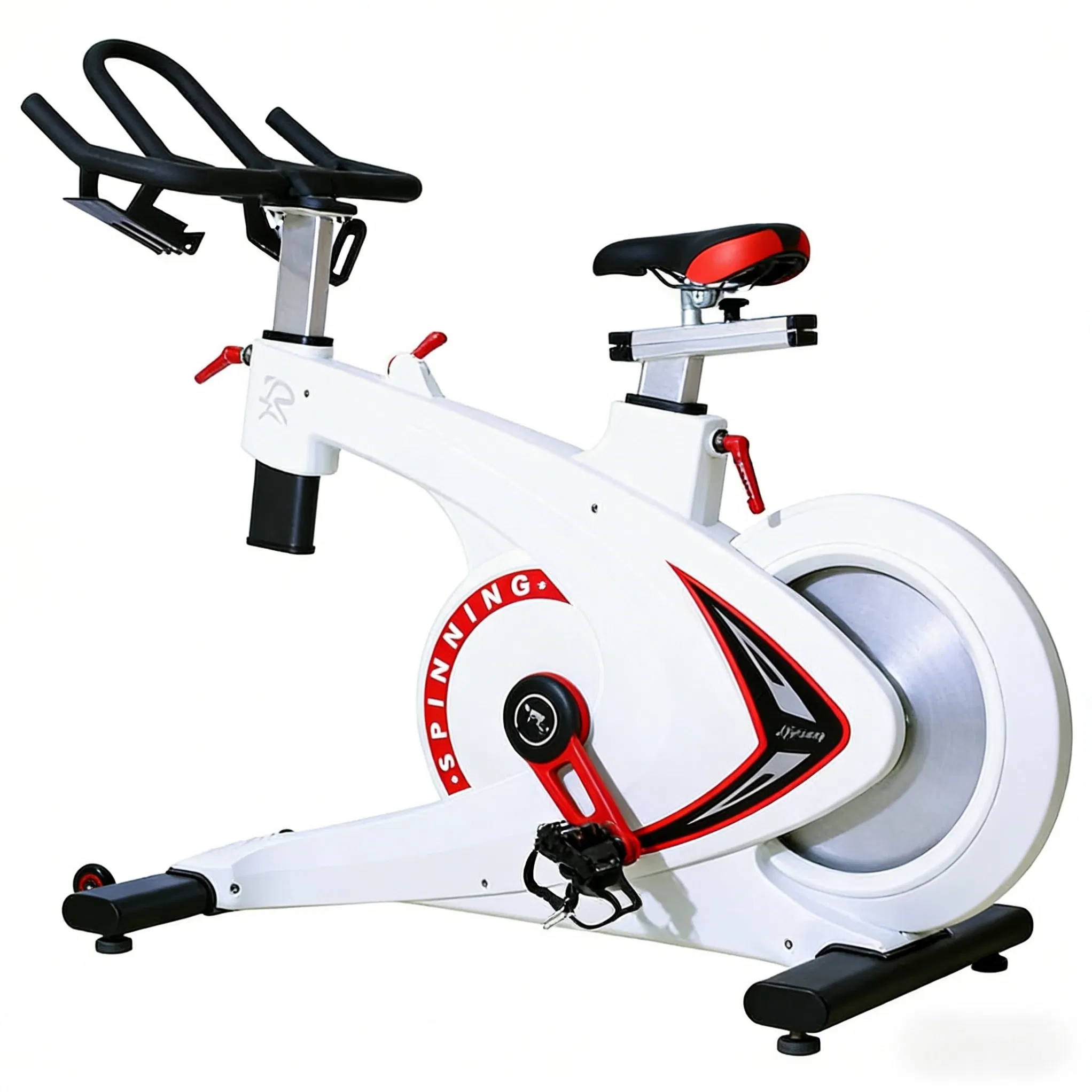 Easy-Assemble Indoor Magnetic Resistance Fitness Exercise Gym Equipment Portable White Spinning Bike
