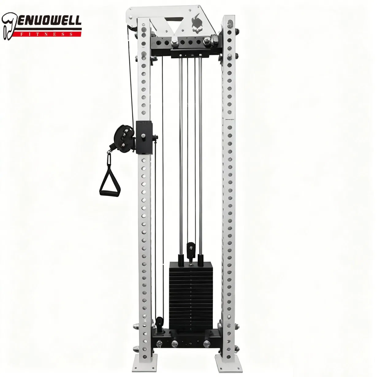 Pulley Based Iron Functional Trainer Built with Stainless Bottom Plate and Smooth Bearing Track for Commercial Applications Pulley Fitness Equipment