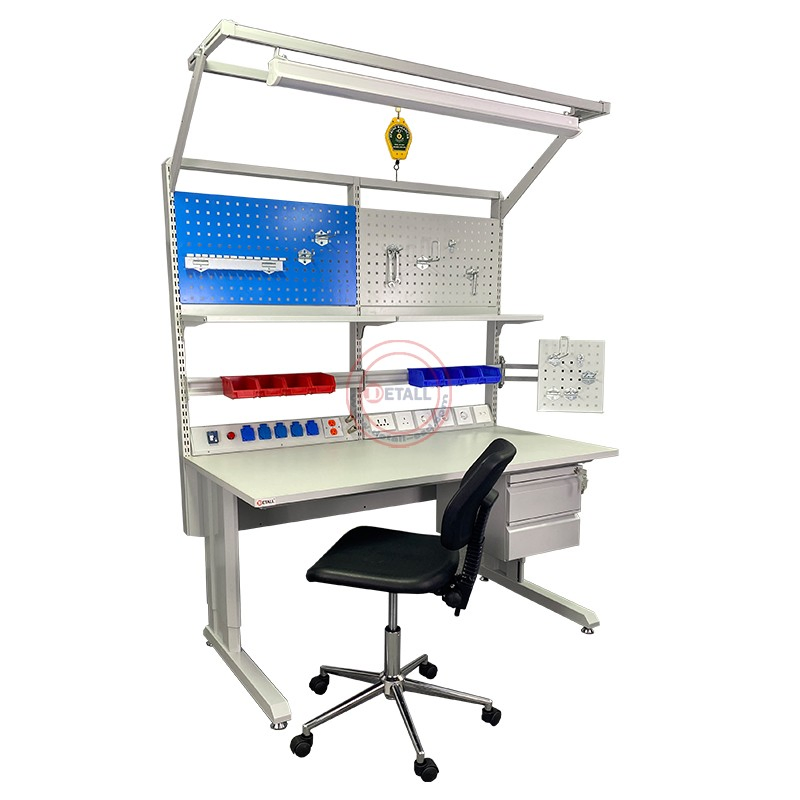 ESD Anti-Static Workbench with Electric Lift Trolley for Electronics Assembly and Repair