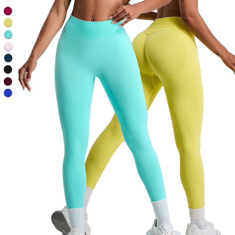 Seamless Peach Yoga Pants for Women, Outdoor Sports Running Yoga Wear, High Waist, Hip Lifting, Quick-Drying, Tight Fit Fitness Legging