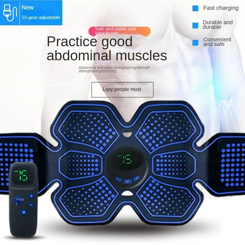 EMS Muscle Stimulator Machine ABS Stimulator Portable Abdominal Toning Belt Weight Loss Massager Fitness Workout Equipment