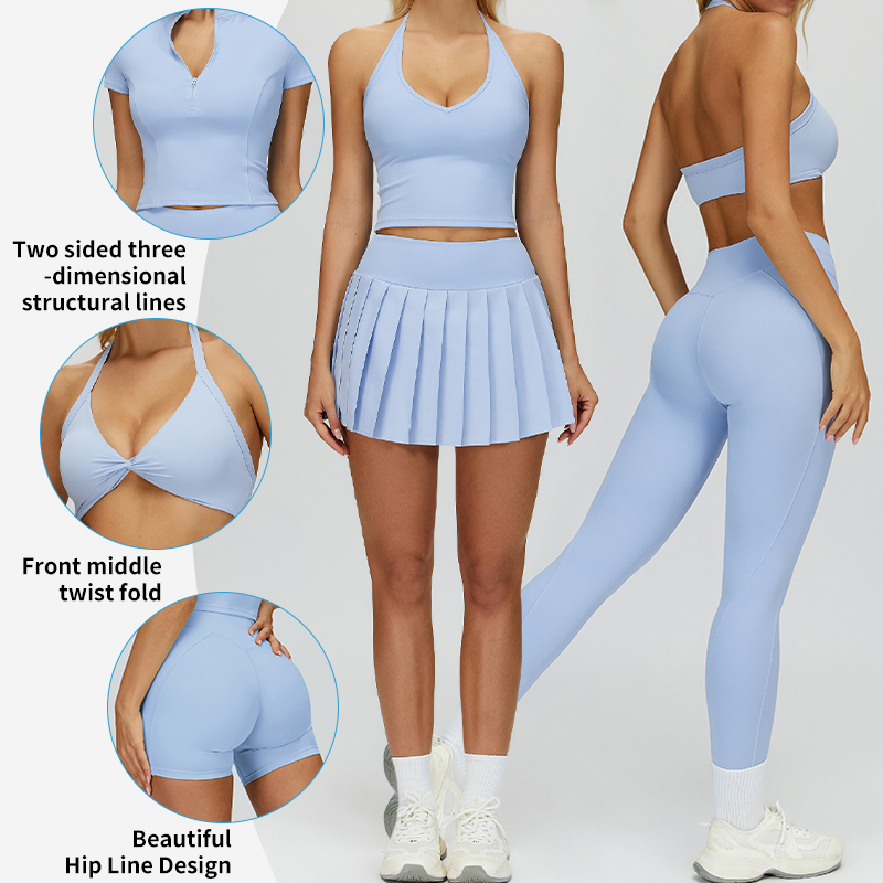 Fashionable Nude-Feel Yoga Set, Twisted Tight-Fitting Sportswear, Women's Outdoor Running Fitness Yoga Wear