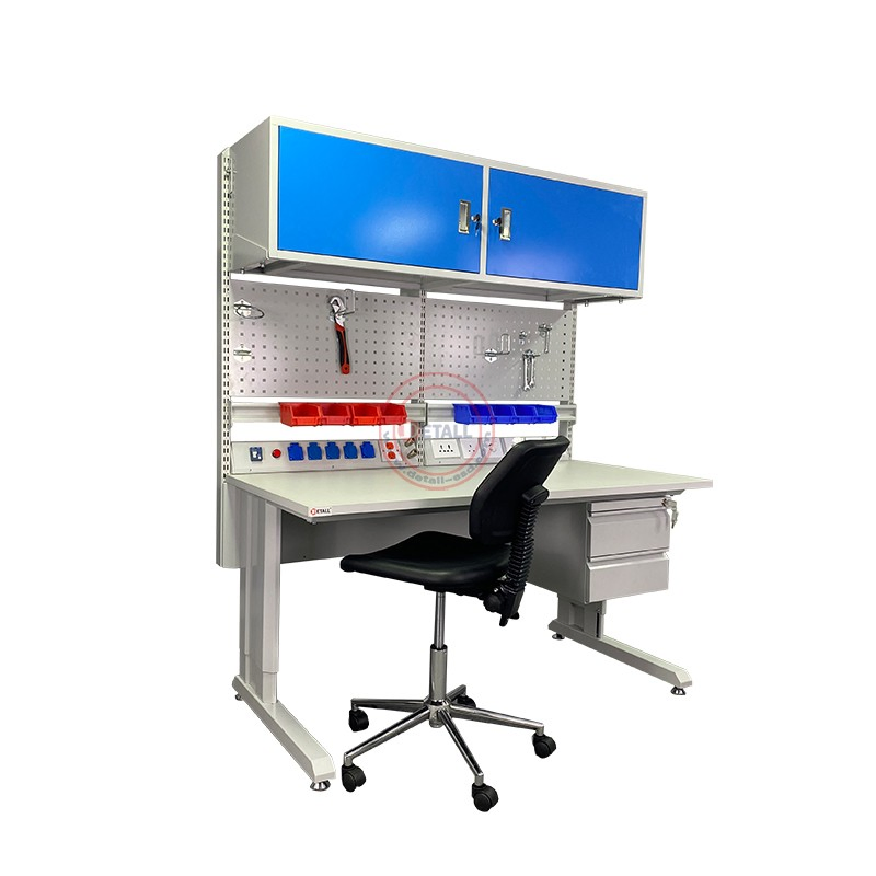 ESD Anti-Static Workbench with Electric Lift Trolley for Electronics Assembly and Repair