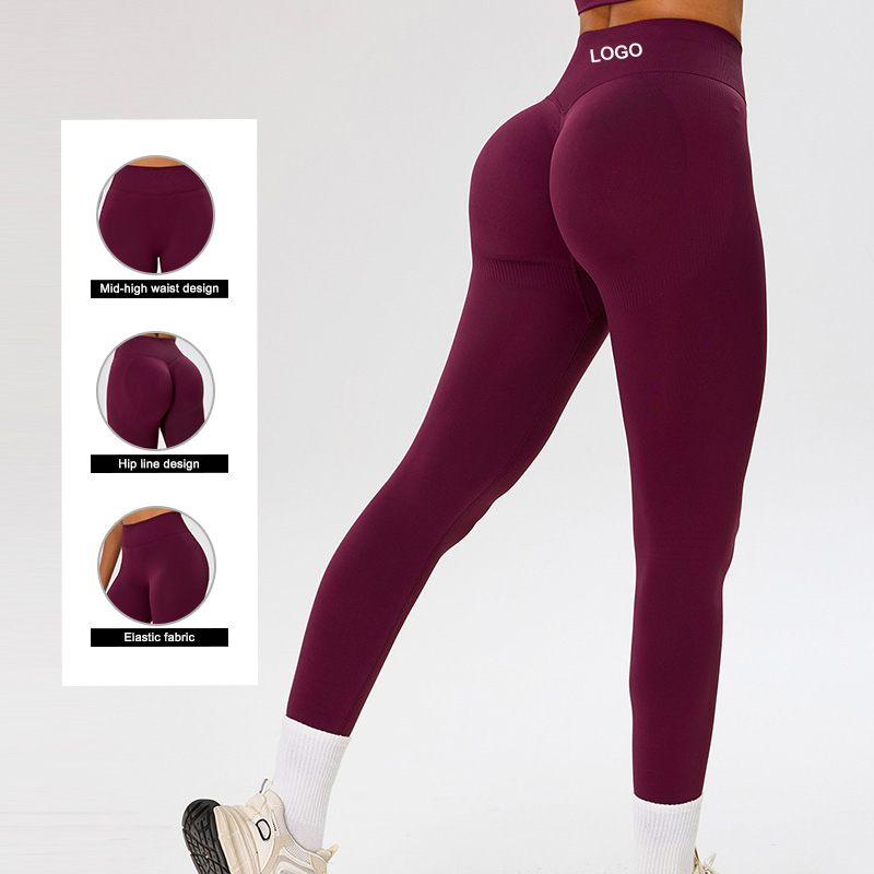 Seamless Peach Yoga Pants for Women, Outdoor Sports Running Yoga Wear, High Waist, Hip Lifting, Quick-Drying, Tight Fit Fitness Legging