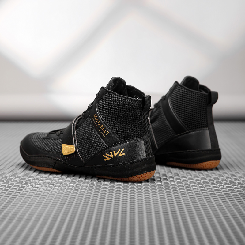 Wholesale Rubber Sole Breathable Non-Slip Professional Gym Sports Training Freestyle Combat Wrestling Boots Boxing Shoes for Men