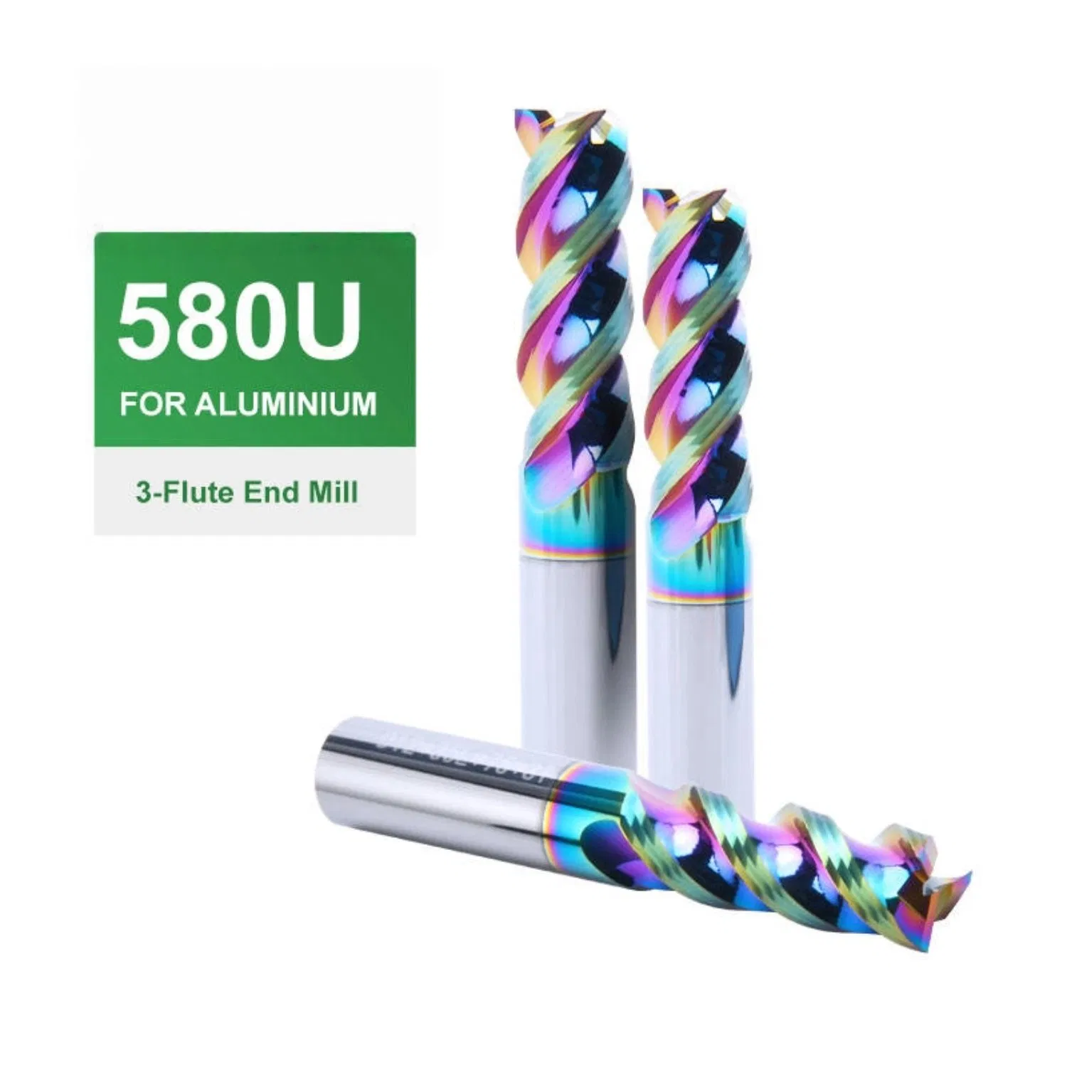 High Temperature Resistance 3-Flute Flat Slot Milling Tools U-Groove Dlc Coating Colorful Metal 580u Series End Mill