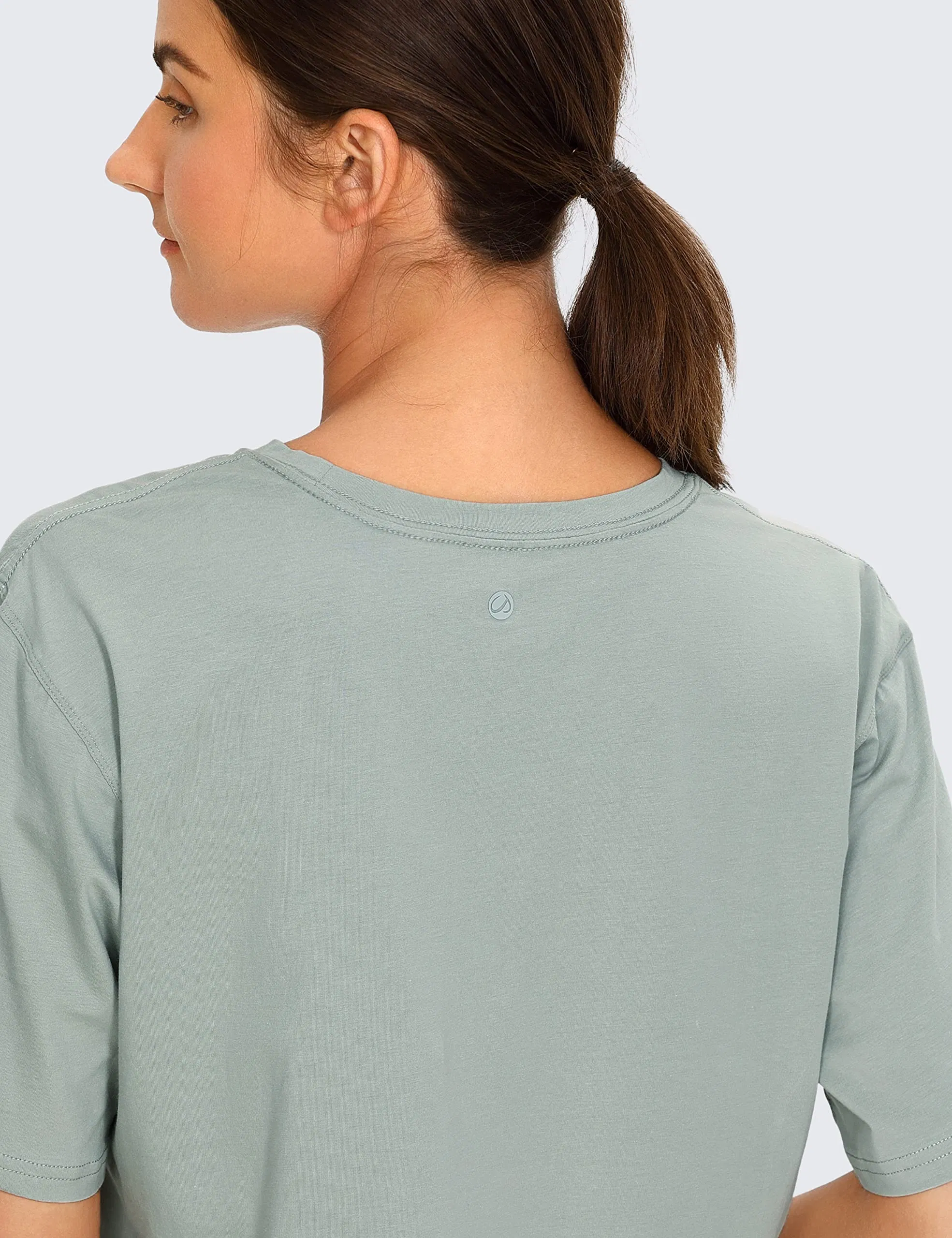 New Design Short Sleeve Cotton Workout Women Yoga Shirts Crop Tops