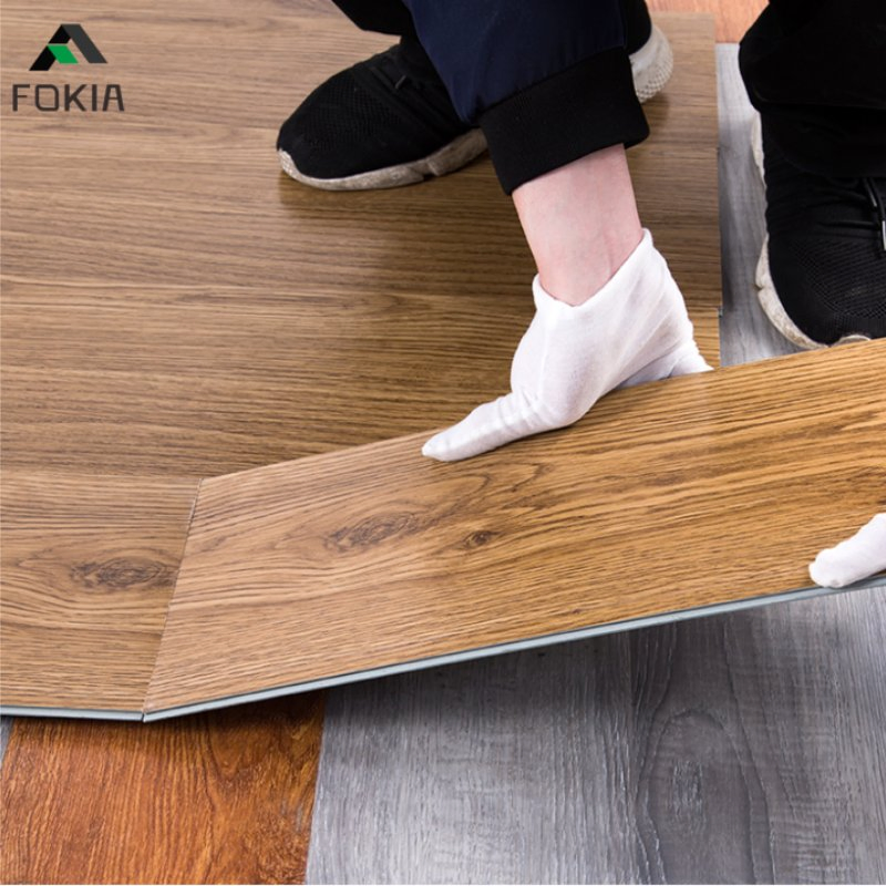 Spc Plank Wood Grain Plastic Composite Flooring UV Coating Click Lock Edge 100% Waterproof Rigid Core for Home Office Gym PVC Rigid Vinyl Flooring