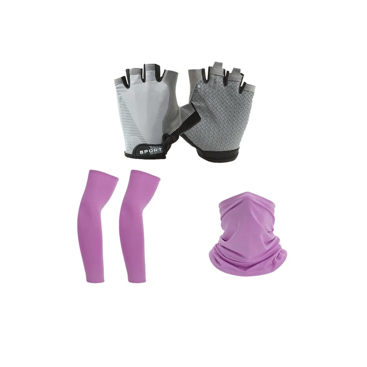 Factory New Style Sun Protection Riding Bike Accessories for Man Woman Ice Sleeves Headband Gloves 3-in-1set