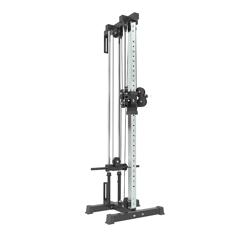 Gym Fitness Functional Trainer Wall Mounted Single Cable Station Pulley Tower