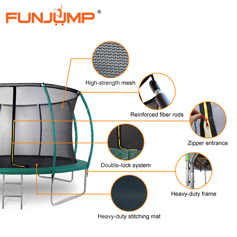 Funjump 16FT Outdoor Jumping Fitness Gymnastic Equipment Bungee Indoor Mini Round Child/Kids Bungee Board Trampoline for Sale