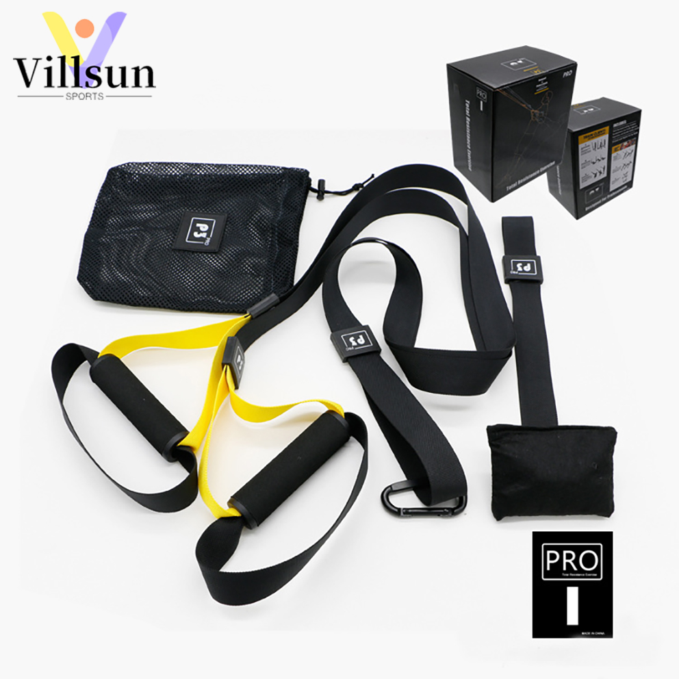 P3-4 Adjustable Bodyweight Resistance Bands with Handles Door Anchor Straps