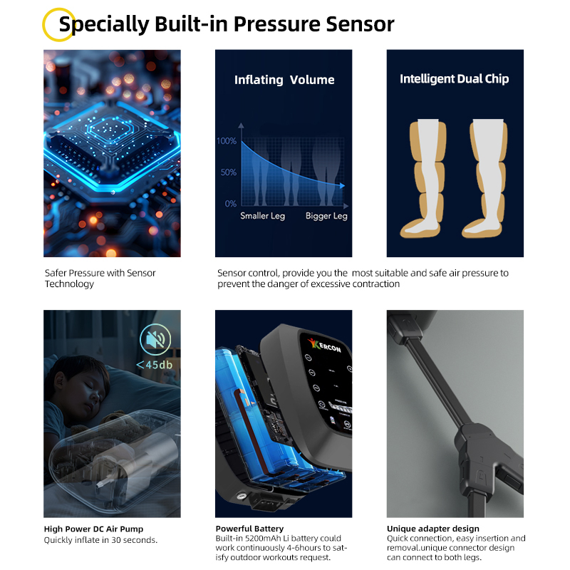 Pressotherapy Foot and Leg Massager Air Dvt Pump Compression Leg Massager Recovery Boots