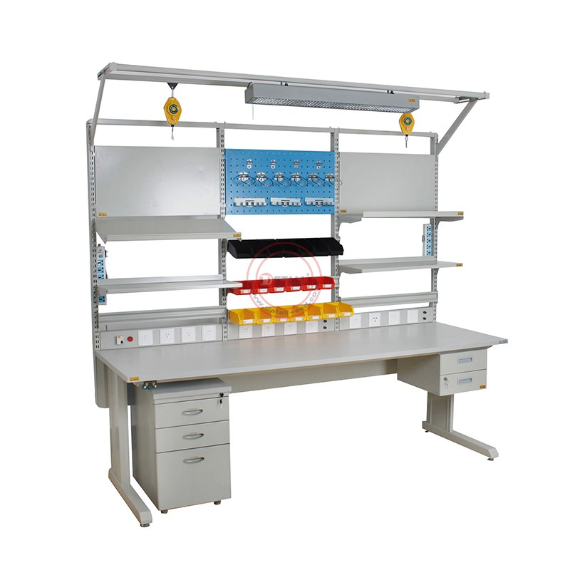 ESD Anti-Static Workbench with Electric Lift Trolley for Electronics Assembly and Repair