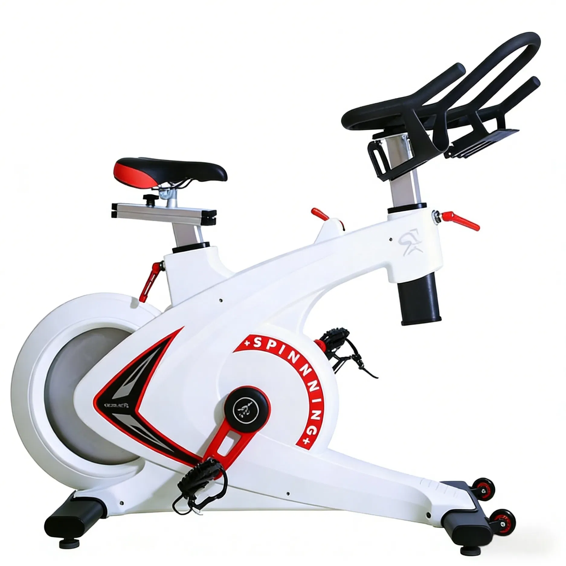 Easy-Assemble Indoor Magnetic Resistance Fitness Exercise Gym Equipment Portable White Spinning Bike