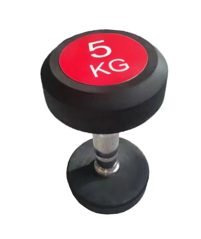 Free Weight Color Cap with Black Rubber Dumbbell Gym Accessories