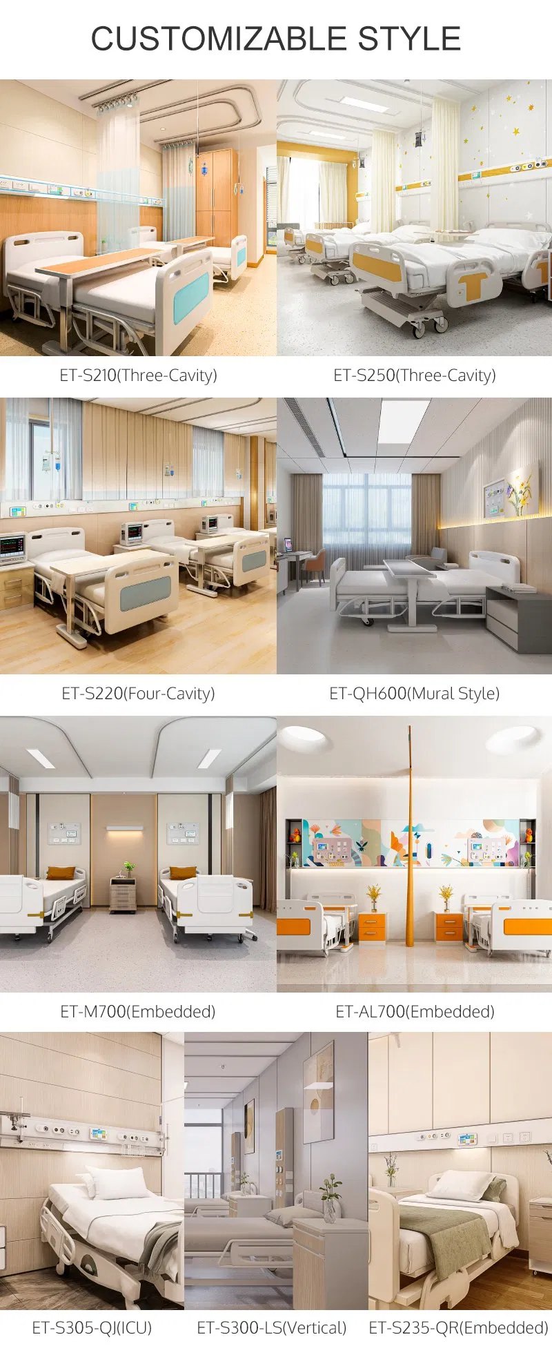 Horizontal Medical Bed Head Unit