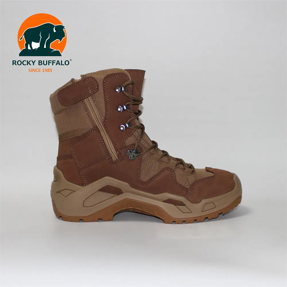 Rocky Buffalo Waterproof Outdoor Sport Breathable Sandy Desert Hiking Shoes with Side Zip Combat Boots