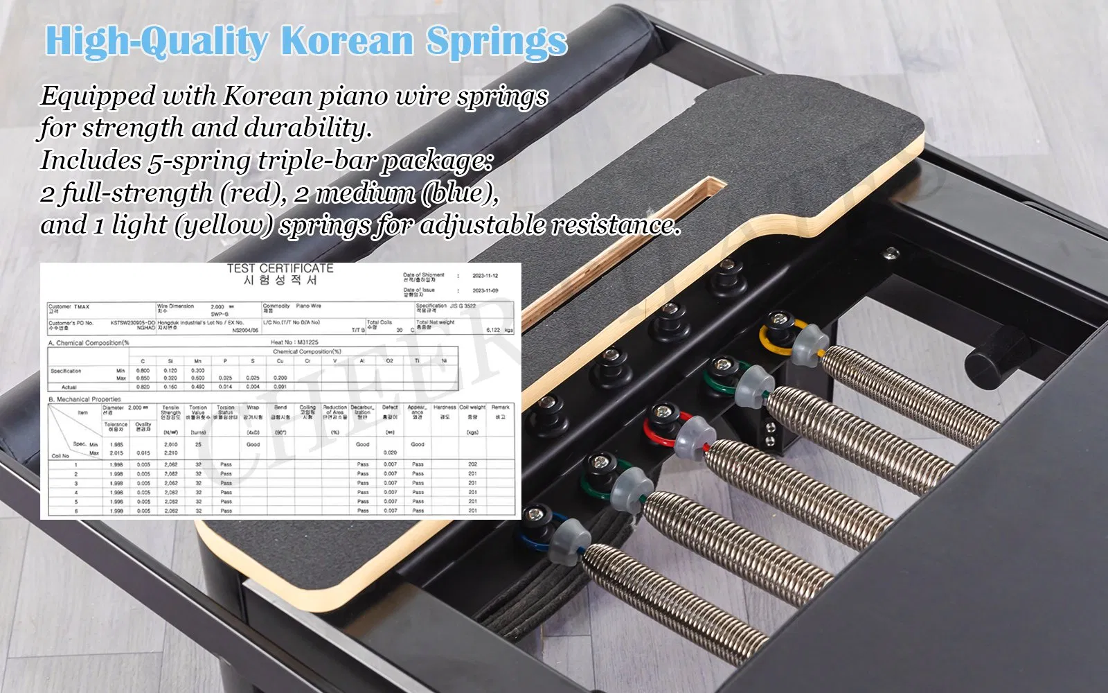 Cheer Direct Manufacturing White Aluminum Reformer Machine Studio Use Durable Pilates Reformer Machine Core Bed Yoga