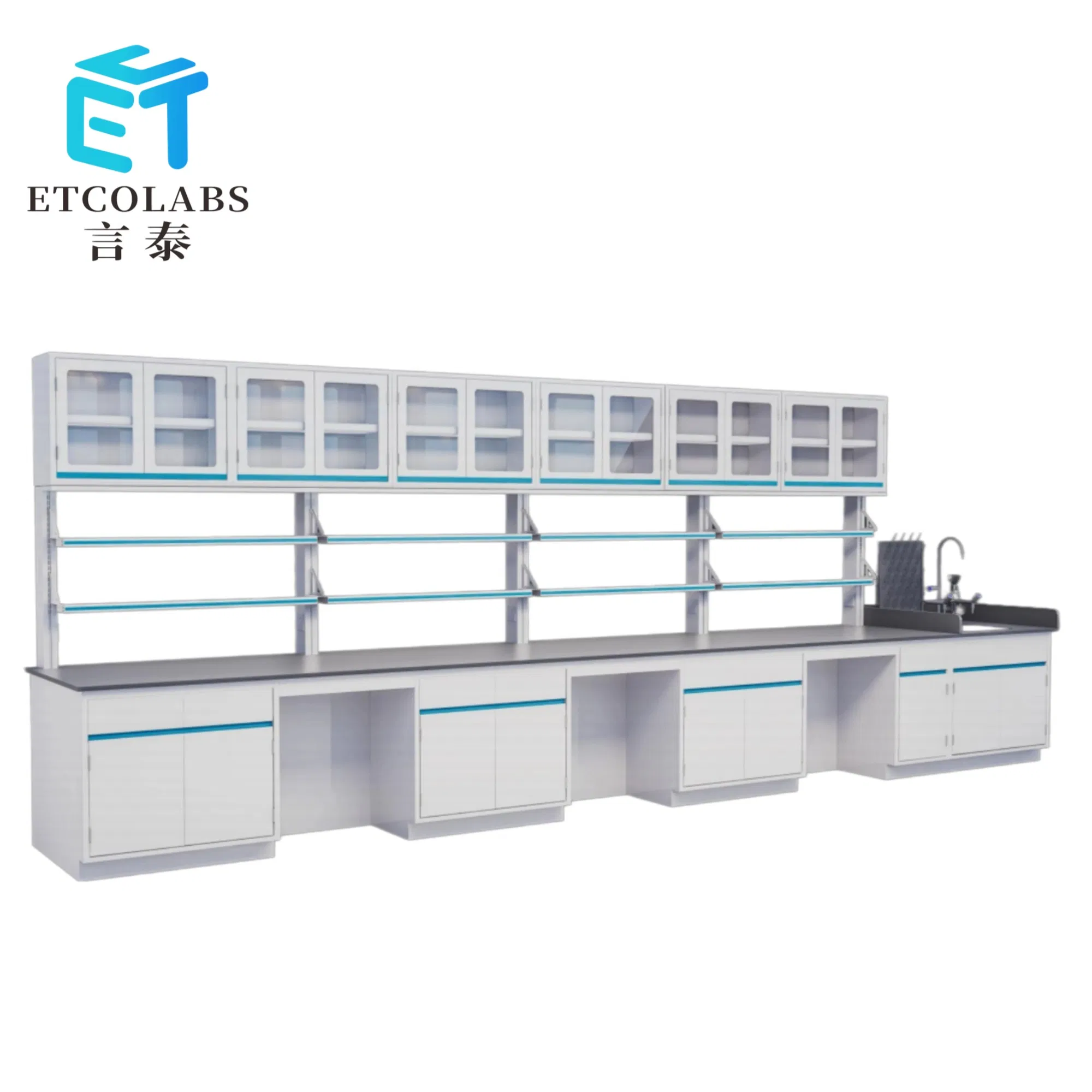 Full Steel Central Laboratory Bench - Customizable Lab Island for Industrial &amp; School Labs