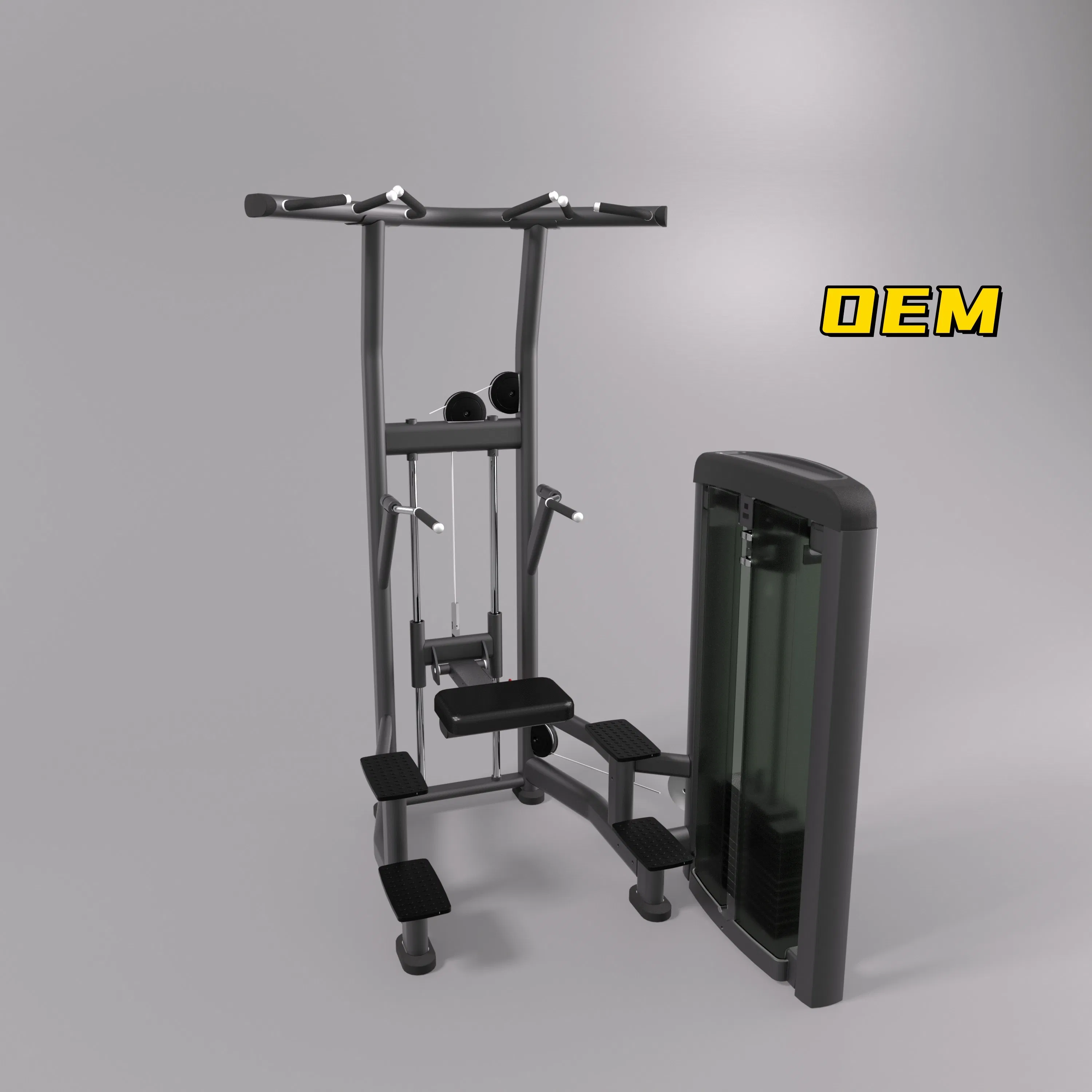 Durable DIP Chin Pin Loaded Fitness Machine Integrated Multi-Grip Handles for Functional Training and Bodyweight Progression