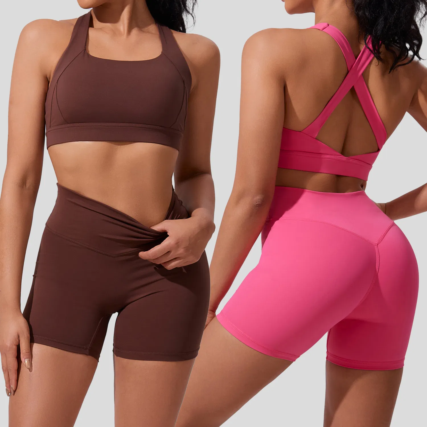 Wholesales 6 PCS Plus Size Activewear New Sports Underwear Fitness Clothes for Women, Sports Bra + Biker Shorts + Yoga Leggings + Jacket Top Set