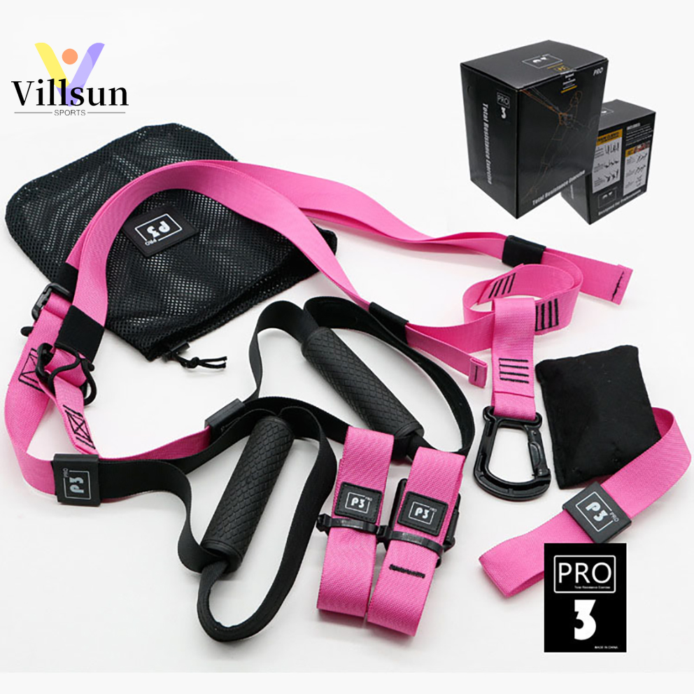 P3-4 Adjustable Bodyweight Resistance Bands with Handles Door Anchor Straps