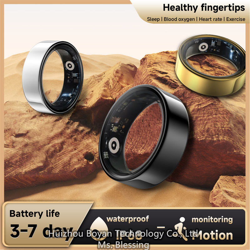 Innovative High Tech Bluetooth - Enabled Smart Ring for Daily Fitness &amp; Health Monitoring