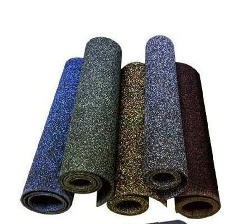 3/8in (9mm) Thick Solid Black Heavy Duty Rubber Rolls, Protective Exercise Mats, Home Gym Rubber Flooring