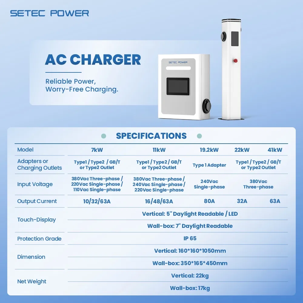 Home Portable Ev Charger Station Level 2 AC Vehicle Car Charging Station