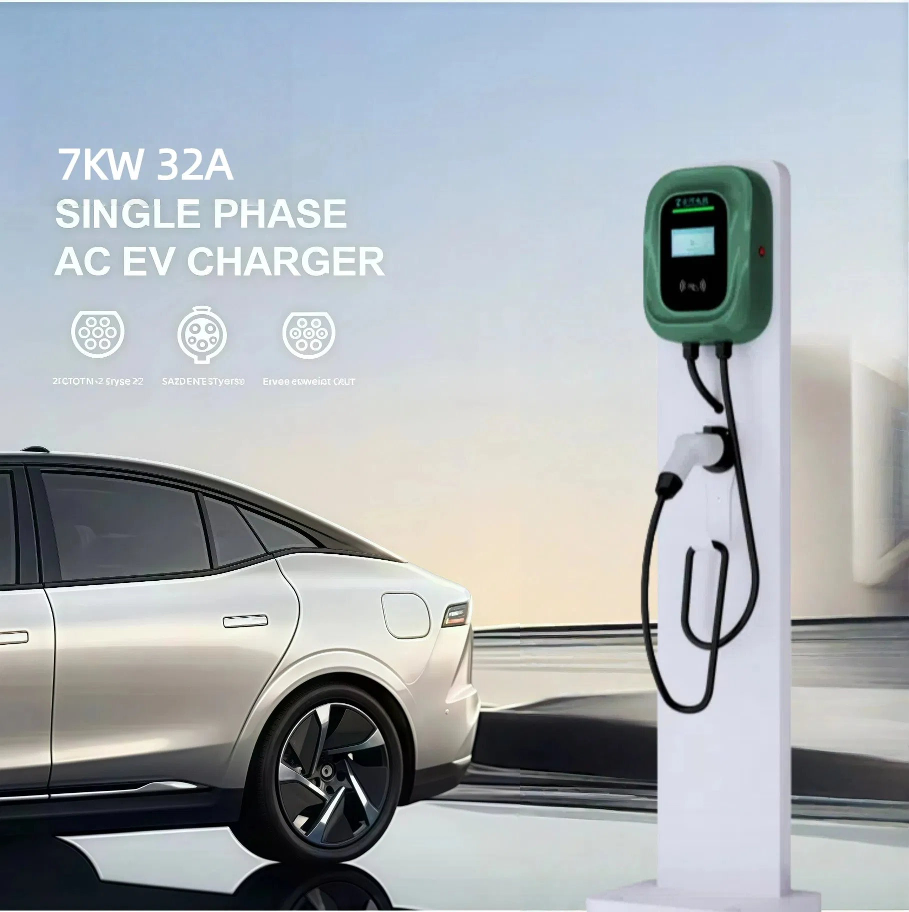 Guhe New Energy Car Charger AC Home EV Charger Type 2 7kw 32A EV Charging Station