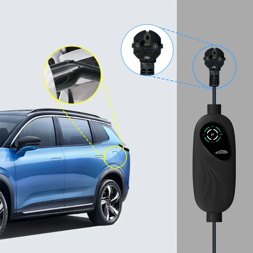 Type2 Portable EV Charger for Home-Use 16A 3.5kw IEC62196 Mobile Car Charger