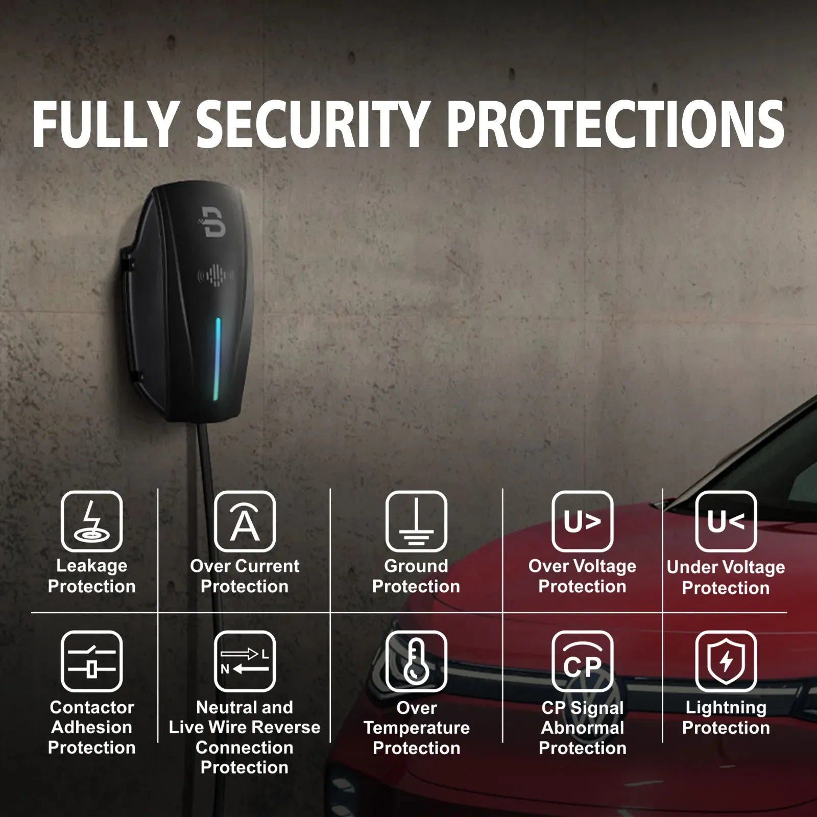 Beny 3 Phase 380V AC EV Charger Level 2 Home Electric Car Charger Type1 Type2 GB/T 22kw EV Charging Station