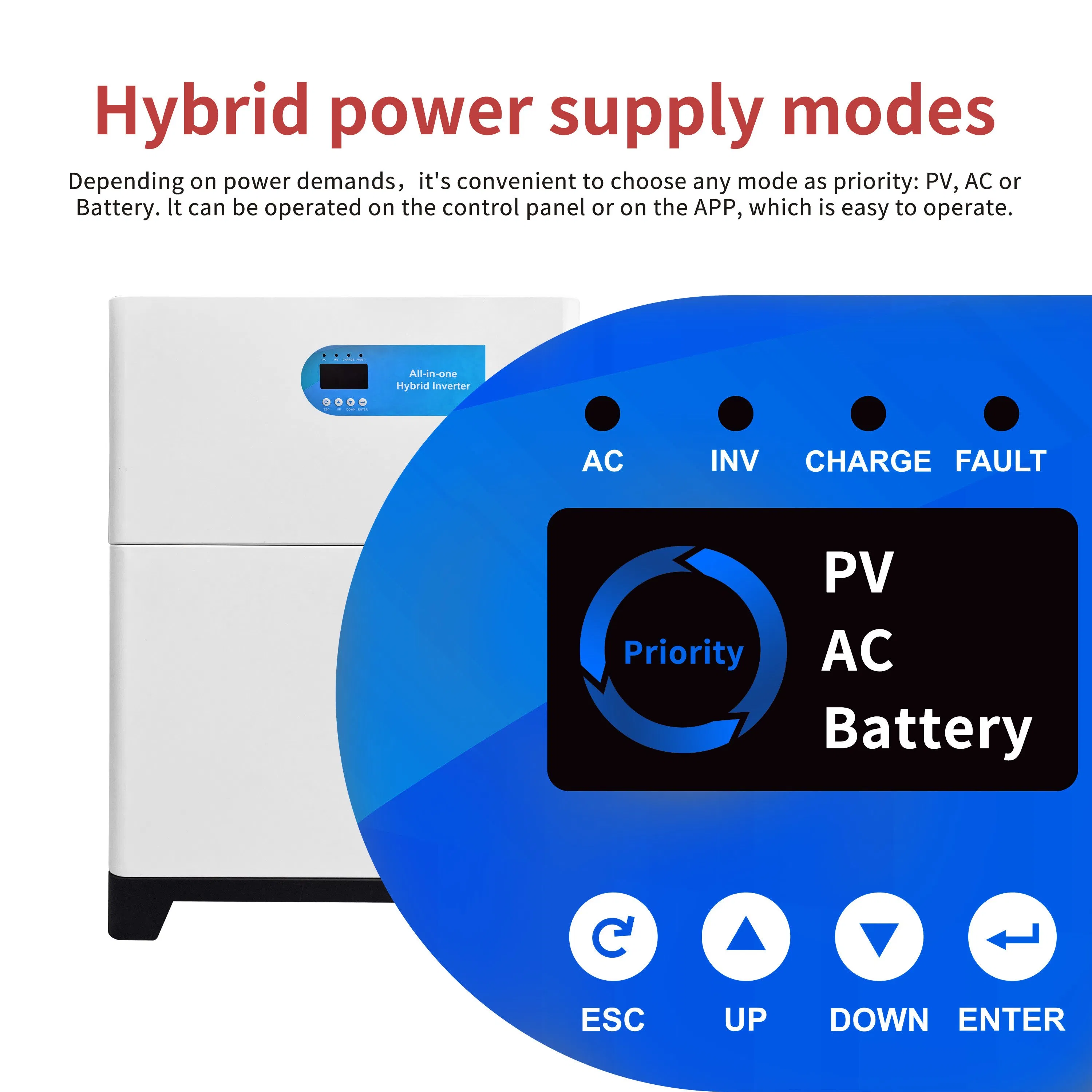 Spu Energy Storage System 5kw with Wheels Solar Inverter +5kwh Lithium Battery Integrated Home Energy Storage System