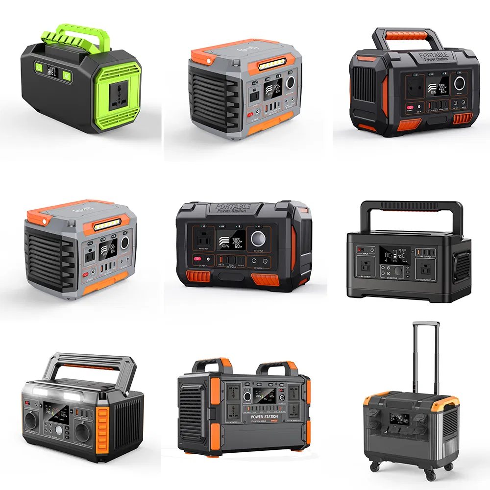 Factory Lithium-Ion Battery Min 300W 500W 1000W off Grid Solar Power Station System 2400W Portable Solar Backup Power Generator for Camping