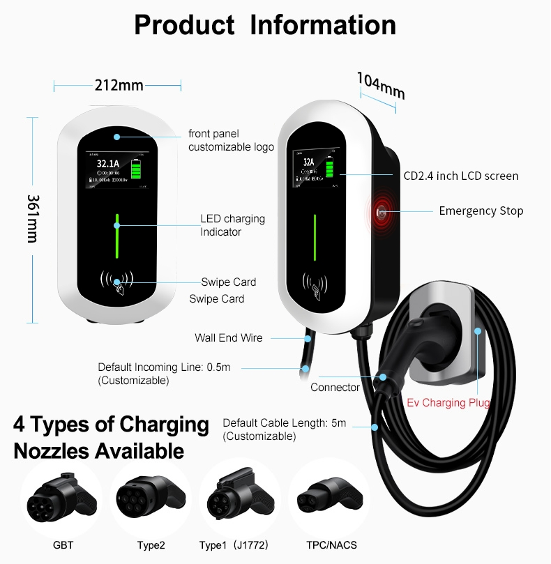 Mobile EV Charger Portable Charger 7kw Charging Station