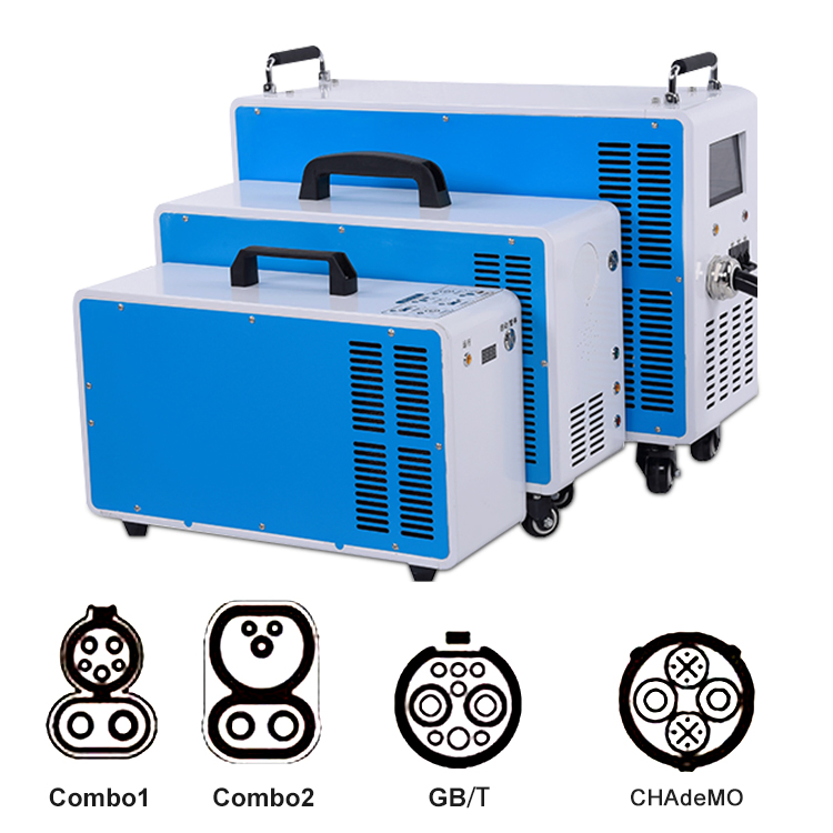 Portable Small DC EV Charger Mobile Fast Charging Station Emergency Outdoor EV Charger for Gbt CCS2 CCS1 Chademo