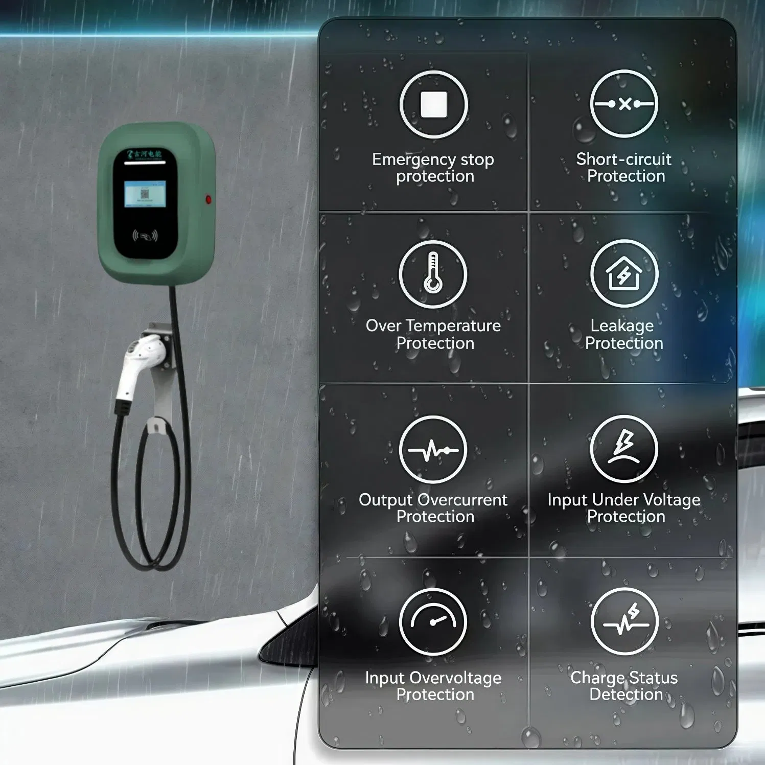 Guhe New Energy Car Charger AC Home EV Charger Type 2 7kw 32A EV Charging Station