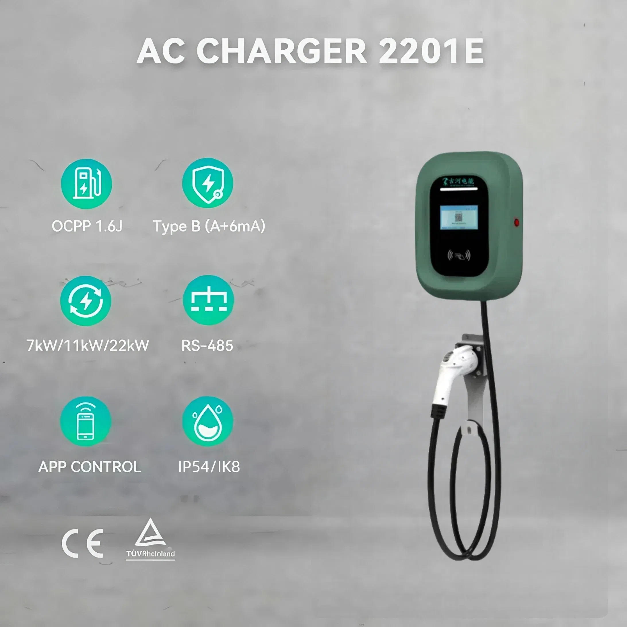 Guhe New Energy Car Charger AC Home EV Charger Type 2 7kw 32A EV Charging Station