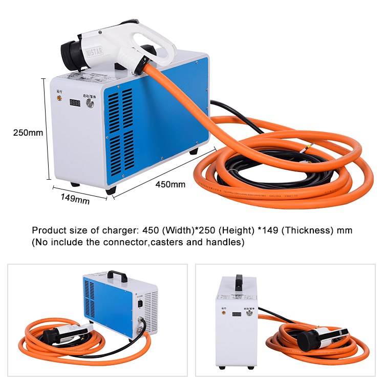 Portable Small DC EV Charger Mobile Fast Charging Station Emergency Outdoor EV Charger for Gbt CCS2 CCS1 Chademo