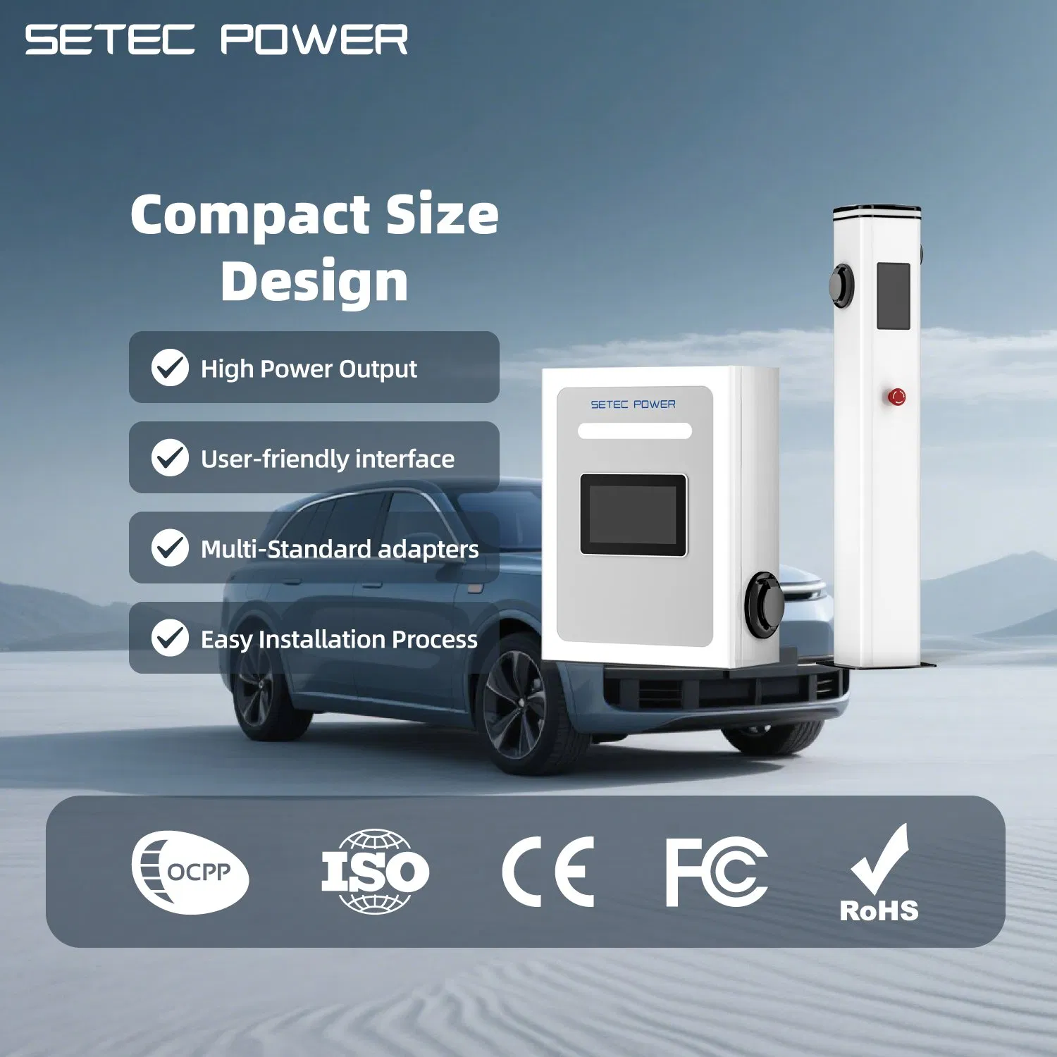 7kW/11kW/22kW/41kW Home Portable Ev Charger Station Level 2 AC Vehicle Car Charging Station