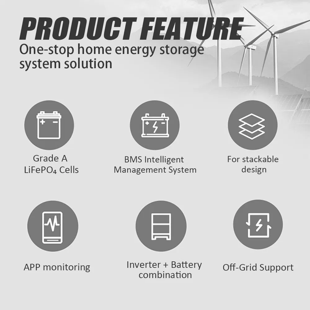 Modular Solar Home Power Wall System Inverter Integrated 10kwh Energy Storage System with APP Monitoring