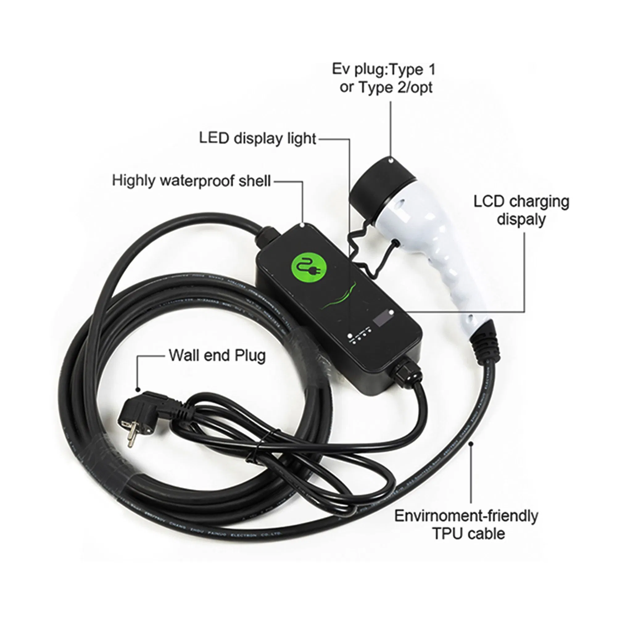 Best Adjustable Type2 Gbt 16A 32A 3.5kw 7kw 11kw 22kw Home AC EV Charging Portable Electric Car EV Charger