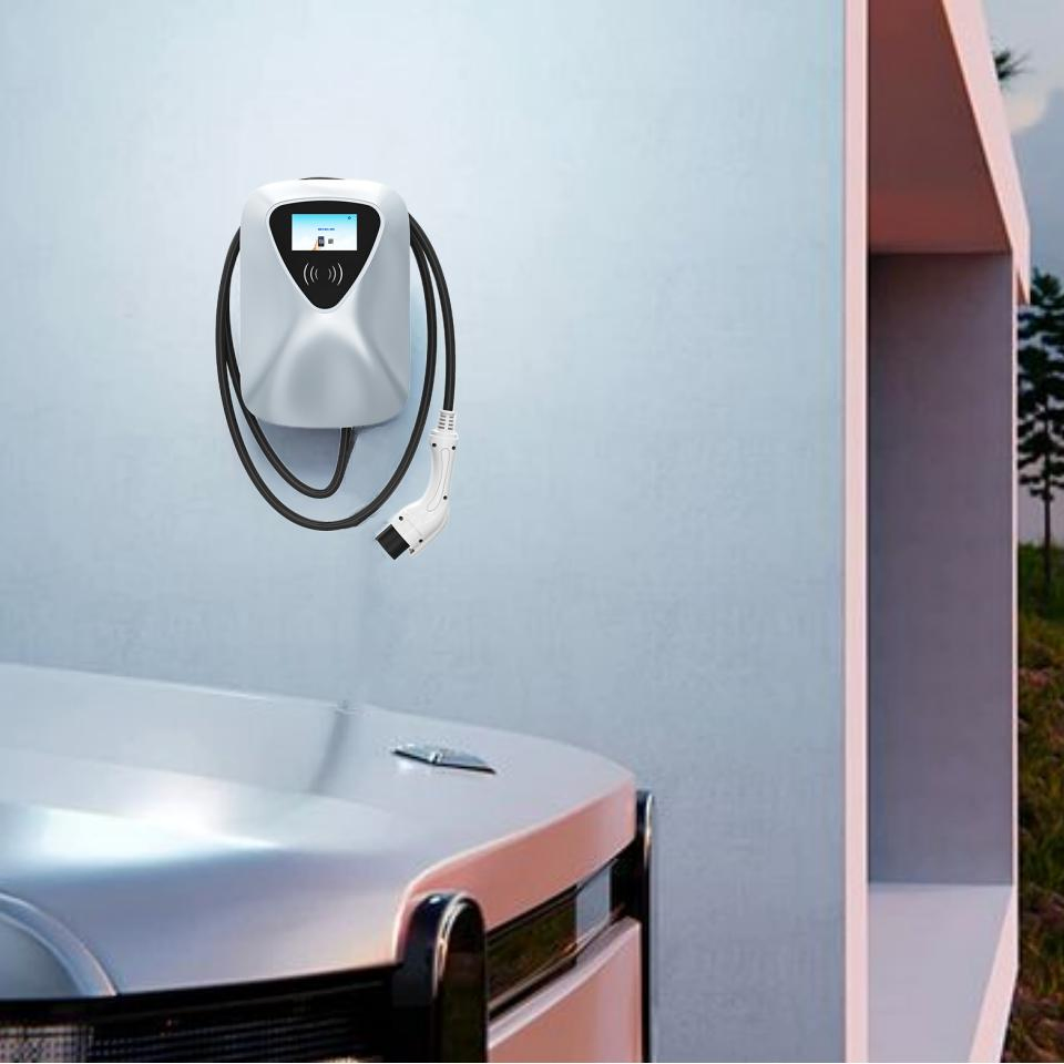 Home Smart Use 7kw AC EV Charger Wallbox Electric Vehicle Charging Station Wall-Mounted Charging Pile Car Charger EU Type2 RFID Card