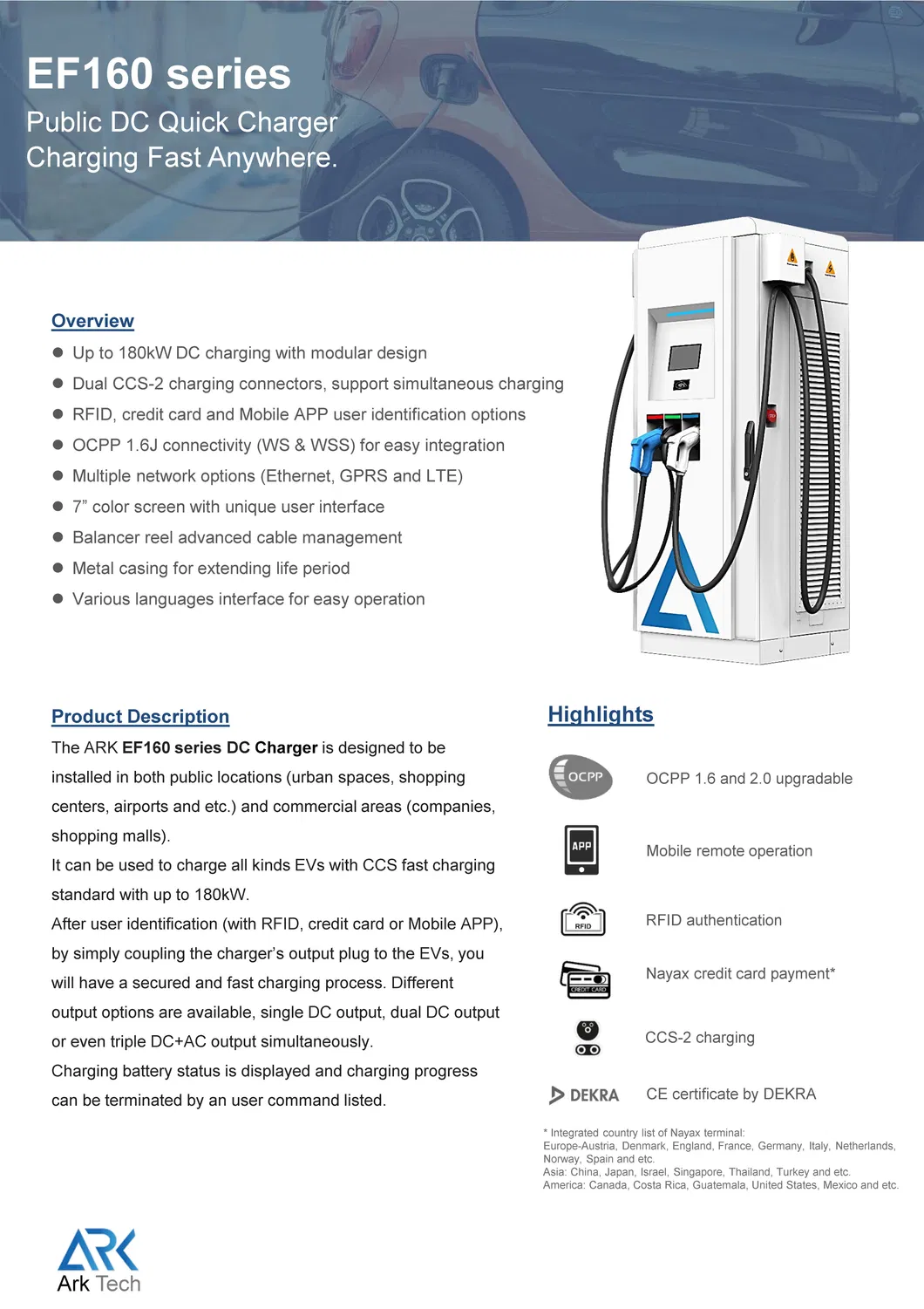 Technical Specifications Table 1