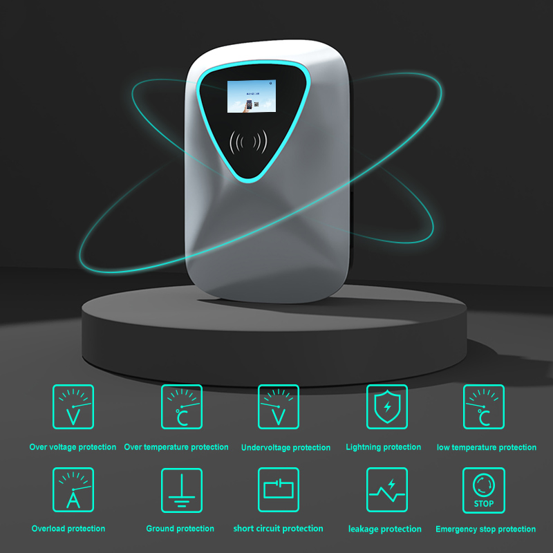 Home Smart Use 7kw AC EV Charger Wallbox Electric Vehicle Charging Station Wall-Mounted Charging Pile Car Charger EU Type2 RFID Card