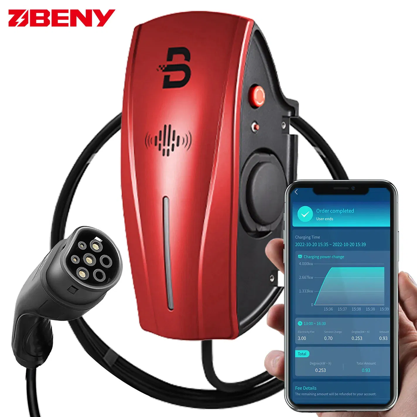 Beny 3 Phase 380V AC EV Charger Level 2 Home Electric Car Charger Type1 Type2 GB/T 22kw EV Charging Station