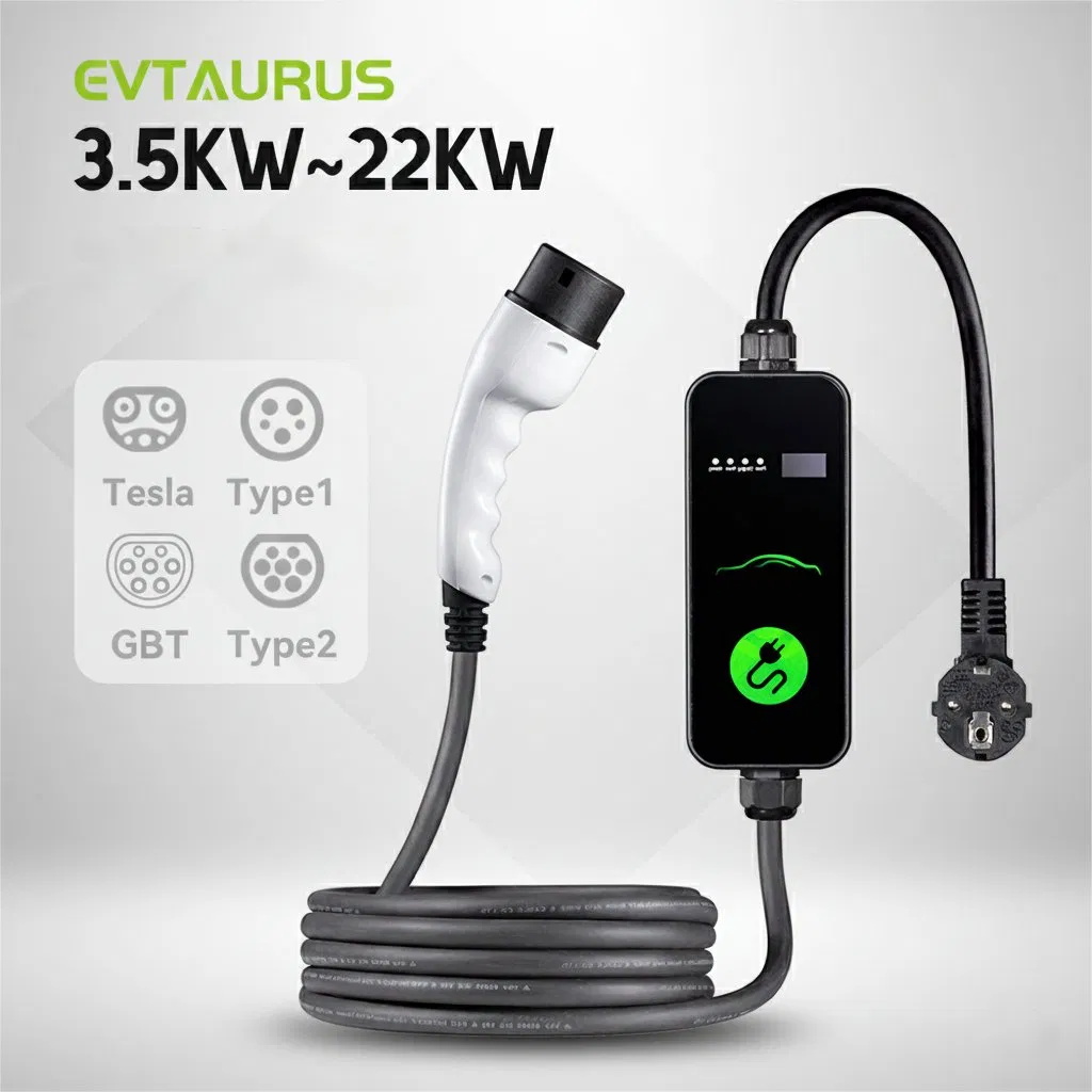 Best Adjustable Type2 Gbt 16A 32A 3.5kw 7kw 11kw 22kw Home AC EV Charging Portable Electric Car EV Charger